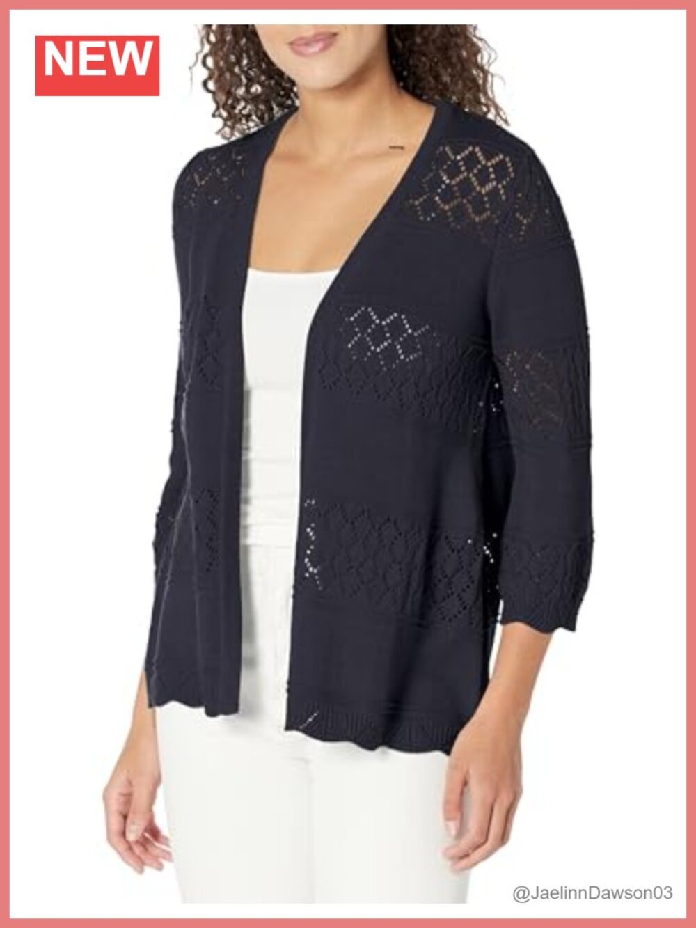 Women's 3/4 Bell Sleeve Open Front Cardigan Sweater Stretch Layer